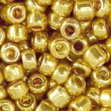 Seed beads 6/0 (4mm) Metallic shine yellow gold