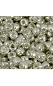 Seed beads 6/0 (4mm) Metallic shine warm silver
