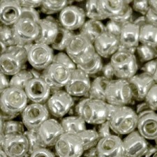 Seed beads 6/0 (4mm) Metallic shine warm silver
