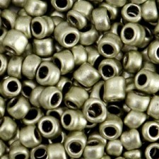 Seed beads 6/0 (4mm) Metallic champagne grey