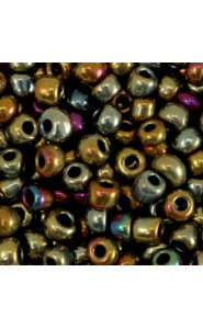 Seed beads 6/0 (4mm) Metallic shine multicolour gold