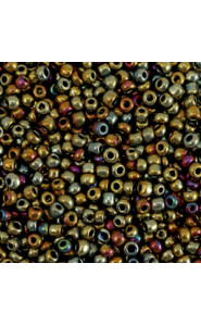 Seed beads 11/0 (2mm) Metallic shine multicolour gold