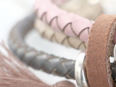 Leather, thread and cords
