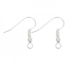 Metal Fishook earwire 18x17mm Silver