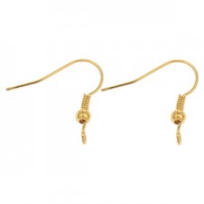Metal Fishook earwire 18x17mm Gold